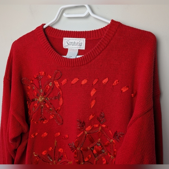 VINTAGE Santoria Grand Ma Christmas Sweater Size M Made In Hong Kong - Picture 2 of 9